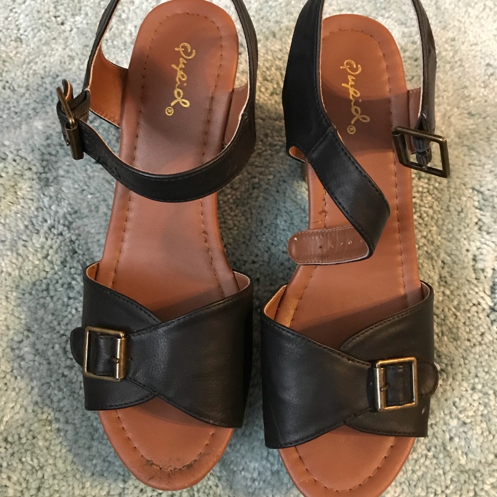 Black and Tan high strapy heels
